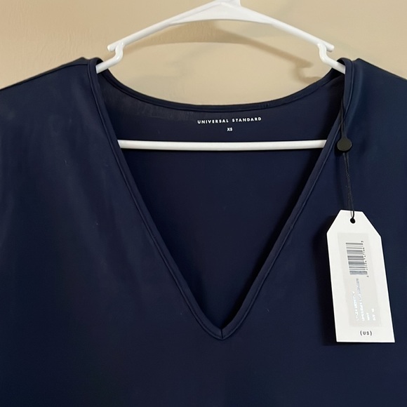 NWT Universal Standard Iconic Long Sleeve V Neck Geneva Dress Navy - Picture 10 of 11